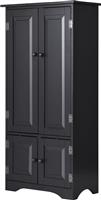 Costway Μπουφές από Ξύλο & Μέταλλο Μαύρος 59x32x123cm JZ10009BK