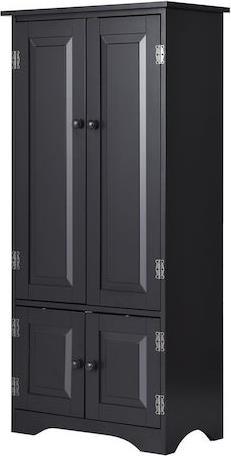 Costway Μπουφές από Ξύλο & Μέταλλο Μαύρος 59x32x123cm JZ10009BK