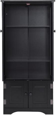 Costway Μπουφές από Ξύλο & Μέταλλο Μαύρος 59x32x123cm JZ10009BK