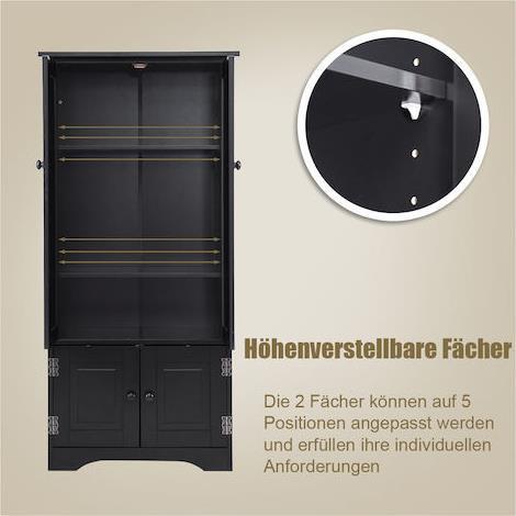Costway Μπουφές από Ξύλο & Μέταλλο Μαύρος 59x32x123cm JZ10009BK