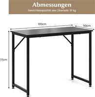 Costway Γραφείο Υπολογιστή Ξύλινο με Μεταλλικά Πόδια 100x50x77cm JV11014DK