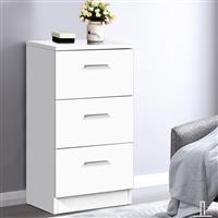 Costway Κομοδίνο Ξύλινο Λευκό 38x35x67cm HW61149WH