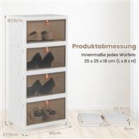 Costway Κουτί Αποθήκευσης για Παπούτσια 40x37.5x123cm JV11022WH