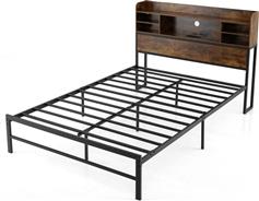 Costway Κρεβάτι Διπλό Μεταλλικό για Στρώμα 140x200cm HU11308DE-D