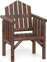 Costway Πολυθρόνα Εξωτερικού Χώρου Ξύλινη Καφέ Απόχρωση NP12682BN