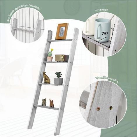 Costway Ραφιέρα Δαπέδου Γκρι 50x7.5x137cm BA7730GR
