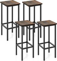 Costway Σκαμπό Μπαρ Μεταλλικό Καφέ Σετ 4τμχ 30x30x65cm JV11177CF