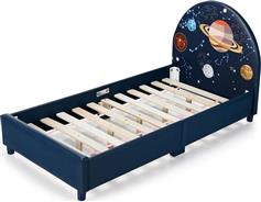 Costway Space Παιδικό Κρεβάτι Μονό Μπλε για Στρώμα 70x140cm HY10031