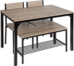 Costway Τραπεζαρία Σετ 4τμχ 110x70cm KC55737GR