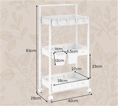 Costway Τρόλει Κουζίνας Μεταλλικό Λευκό 42x29x83cm JZ10202WH