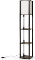 Costway Βιβλιοθήκη με LED Μαύρη 29x29x163cm EU10160DE