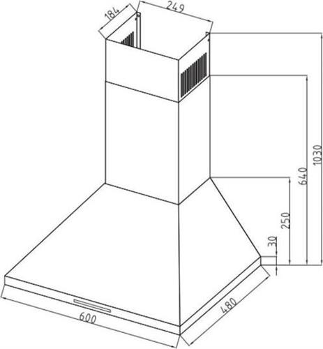 Davoline Chester 060 BL Απορροφητήρας Καμινάδα 60cm Μαύρος