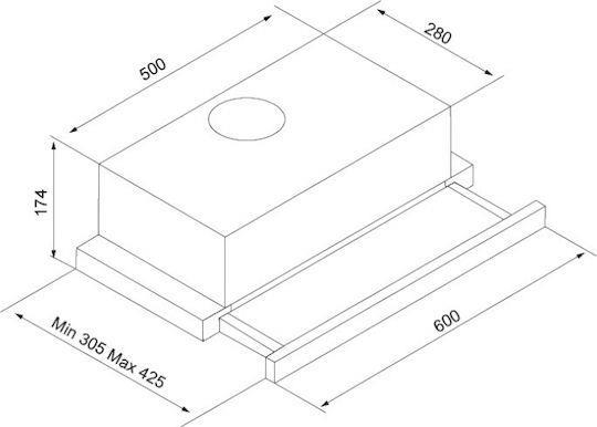 Davoline Delta 060 GR-IX Συρόμενος Απορροφητήρας 60cm Inox