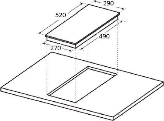 Davoline DVC 29 K Domino Κεραμική Εστία Αυτόνομη με Λειτουργία Κλειδώματος Π30cm 