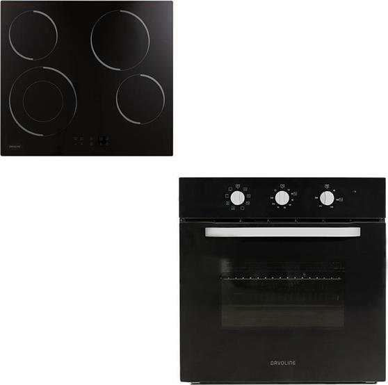 Davoline OHCS 8004 BL Φούρνος άνω Πάγκου 75lt με Κεραμικές Εστίες Π60cm Μαύρος