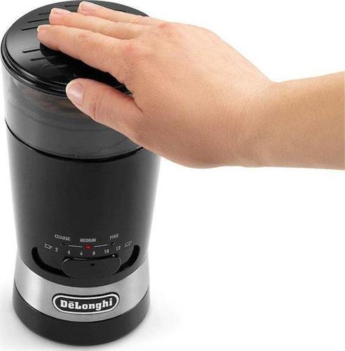 Delonghi KG210 Ηλεκτρικός Μύλος Καφέ 170W με Χωρητικότητα 90gr και 3 Επίπεδα Άλεσης Μαύρος