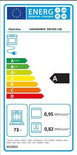 Electrolux LKR64024MX Κουζίνα 73lt με Κεραμικές Εστίες Π60cm Inox