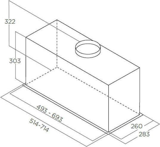 Elica Lane IX/A/52 Μηχανισμός Απορρόφησης 52cm Inox