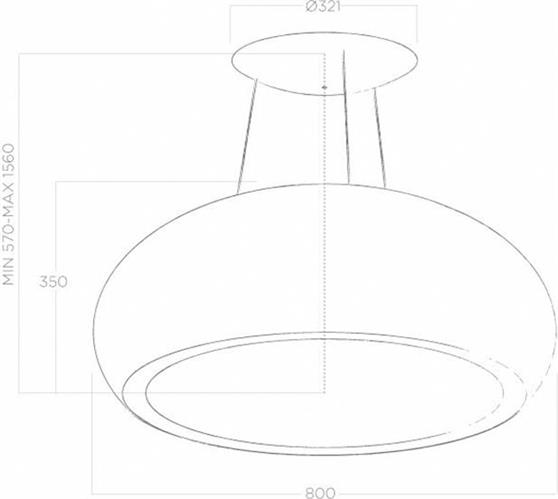 Elica Seashell WH MAT/F/80 Απορροφητήρας Νησίδα 80cm Λευκός
