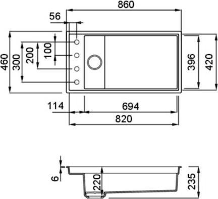 Elleci Dialogo 360 Workstation Keratek Ένθετος Νεροχύτης από Συνθετικό Γρανίτη Μ86xΠ46cm Cavern Clay 83 LKD36083BKM
