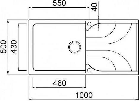Elleci Ego 480 Metaltek Ένθετος Νεροχύτης από Συνθετικό Γρανίτη Μ100xΠ50cm Ghisa EGO480-70