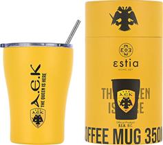 Estia Coffee Mug Ποτήρι Θερμός με Καλαμάκι AEK BC 350ml 00-13271