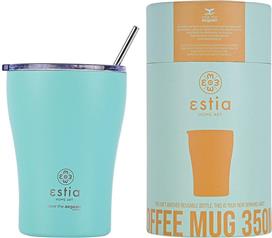Estia Coffee Mug Save The Aegean Ποτήρι Θερμός με Καλαμάκι Bermuda Green 350ml