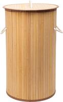 Estia Essentials Καλάθι Απλύτων Bamboo Πτυσσόμενο με Καπάκι Μπεζ 57lt