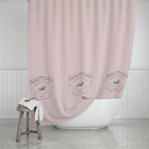 Estia Maison Deluxe Κουρτίνα Μπάνιου Υφασμάτινη 180x200cm Ροζ