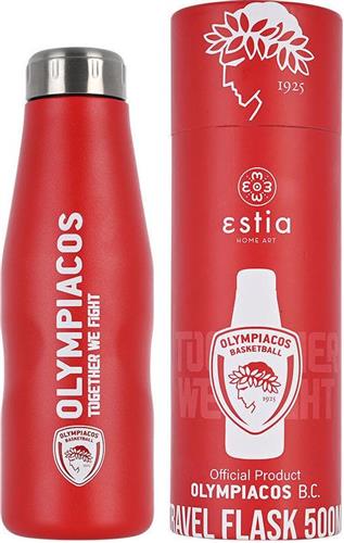 Estia Olympiacos B.C. Official Μπουκάλι Θερμός Κόκκινο 500ml 00-12304