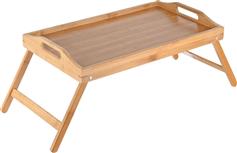 Estia Ορθογώνιος Δίσκος Κρεβατιού από Bamboo με Λαβή σε Μπεζ Χρώμα 50x30x21cm 02-18184