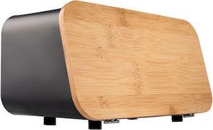 Estia Ψωμιέρα με Καπάκι από Bamboo Μαύρη 34.5x19x17cm