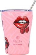 Estia Save the Aegean Coffee Mug Ποτήρι Θερμός Ανοξείδωτο BPA Free 350ml Blush Pop με Καλαμάκι 01-31800