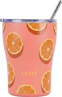 Estia Save the Aegean Coffee Mug Ποτήρι Θερμός Ανοξείδωτο BPA Free 350ml Orange Pop με Καλαμάκι 01-49010