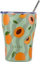 Estia Save the Aegean Coffee Mug Ποτήρι Θερμός Ανοξείδωτο BPA Free 350ml Peach Garden με Καλαμάκι 01-49058