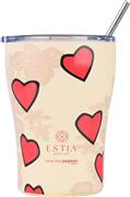 Estia Save the Aegean Coffee Mug Ποτήρι Θερμός Ανοξείδωτο BPA Free 350ml Tender Lace με Καλαμάκι 01-31817