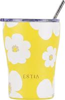 Estia Save the Aegean Coffee Mug Ποτήρι Θερμός Ανοξείδωτο BPA Free 350ml Yellow Daisy με Καλαμάκι 01-49041
