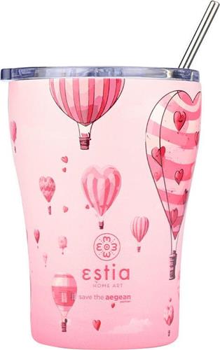 Estia Save the Aegean Ποτήρι Θερμός Ανοξείδωτο BPA Free Love Ascend 350ml με Καλαμάκι 01-23102