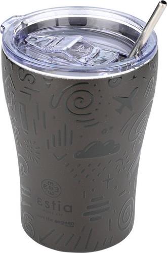 Estia Save the Aegean Ποτήρι Θερμός Ανοξείδωτο BPA Free Noir Echo 350ml 01-22891