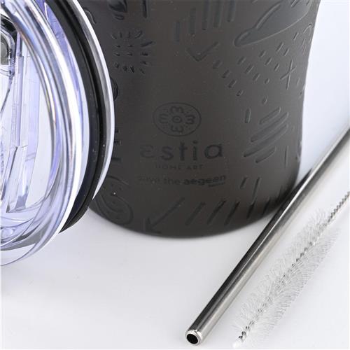 Estia Save the Aegean Ποτήρι Θερμός Ανοξείδωτο BPA Free Noir Echo 350ml 01-22891