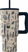 Estia Save the Aegean Straw Tumbler XL Ανακυκλώσιμο Θερμός Ανοξείδωτο BPA Free 900ml Salt Life με Καλαμάκι και Λαβή 01-41557