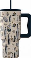Estia Save the Aegean Straw Tumbler XL Ανακυκλώσιμο Θερμός Ανοξείδωτο BPA Free 900ml Salt Life με Καλαμάκι και Λαβή 01-41557