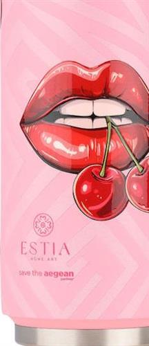Estia Save the Aegean Travel Cup Ποτήρι Θερμός Ανοξείδωτο BPA Free 500ml Blush Pop με Καλαμάκι 01-31312