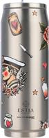 Estia Save the Aegean Travel Cup Ποτήρι Θερμός Ανοξείδωτο BPA Free 500ml Old School με Καλαμάκι 01-31282
