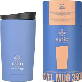 Estia Save the Aegean Travel Ποτήρι Θερμός Ανοξείδωτο BPA Free Denim Blue 350ml 01-20378
