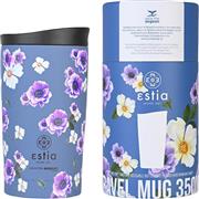 Estia Save the Aegean Travel Ποτήρι Θερμός Ανοξείδωτο BPA Free Garden Blue 350ml 01-20439