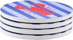 Estia Σουβέρ Κεραμικό με Βάση Nautical Lobster 10.3x10.3cm Σετ 4τμχ 07-39301
