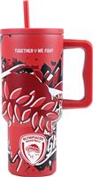 Estia Straw Tumbler XL Ανακυκλώσιμο Θερμός Ανοξείδωτο BPA Free 900ml Olympiacos BC Edition Together We Fight με Καλαμάκι και Λαβή 01-35976