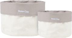 Estia Tone Lab Σετ Διακοσμητικά Καλάθια Stone Clay 2τμχ 02-41175