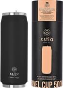 Estia Travel Cup Save The Aegean Ποτήρι Θερμός Black Matte 500ml
